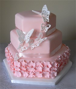 2 tier sugar butterfly cake
