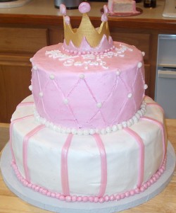 2 tiers pink princess cake