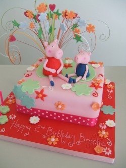 2nd birthday Peppa pig cake