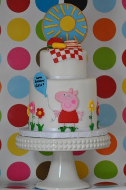 2 tier Peppa pig cake