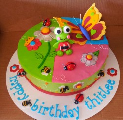 Amazing birthday cake with butterfly