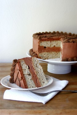 Banana cake with chocolate buttercream