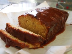 Banana cake with chocolate layer