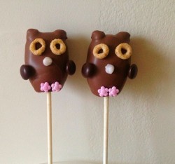 Birthday cake pops – owl