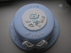 Blue Christening cake with lion