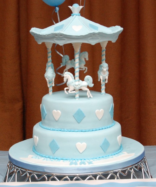 Carousel Christening cake