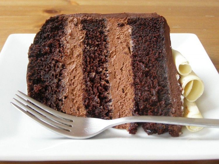 Chocolate mousse cake’s slice