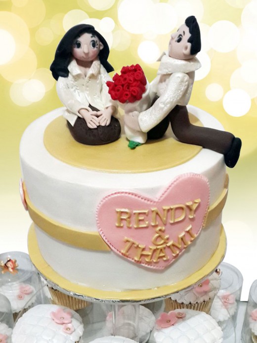 Cute engagement cake