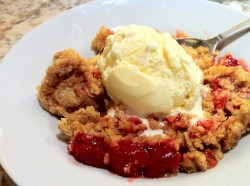 Dump cake with ice cream