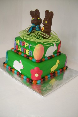 Easter cake with chocolate decorations