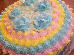 Easter cake with blue roses