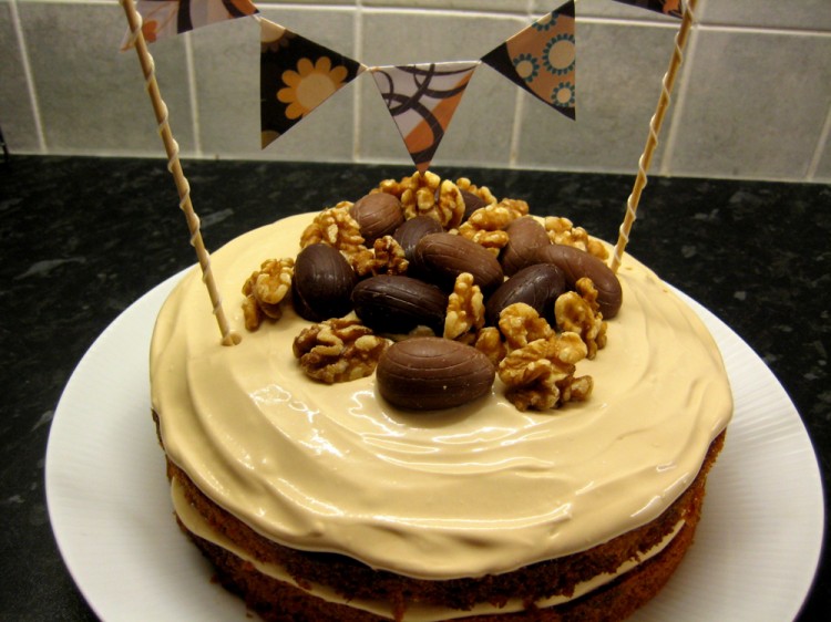 Easter cake with chocolate and nuts