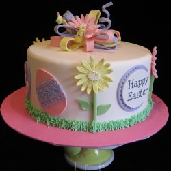 Easter cake with flowers