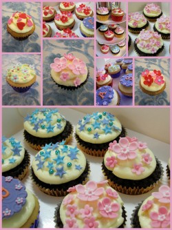Easter cupcakes with flowers