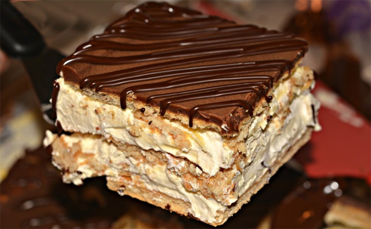 Square slice of Eclair cake