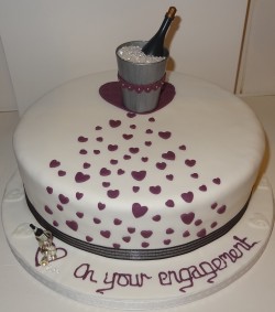 Engagement cake with champagne