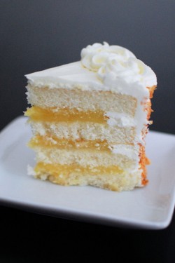 Fresh lemon cake slice