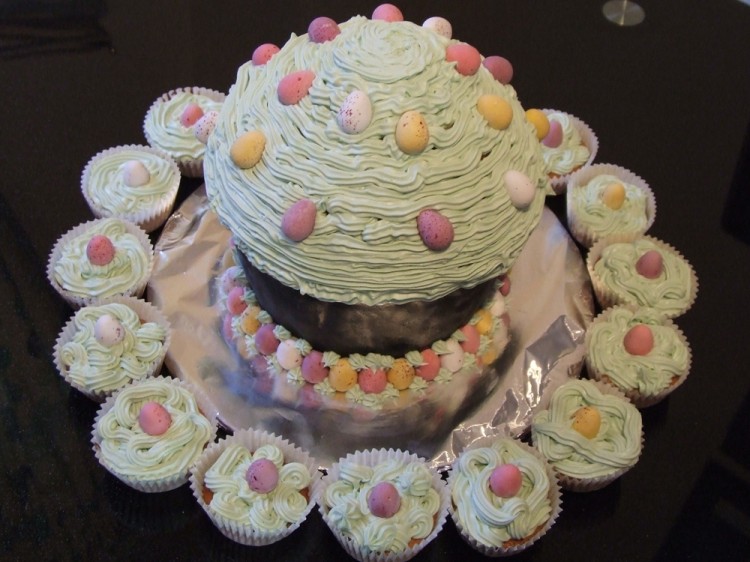 Huge Easter cupcake