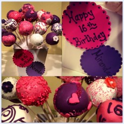 16th Birthday cake pops