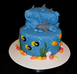 2 tier sea themed cake
