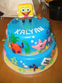 2 tiers Spongebob cake