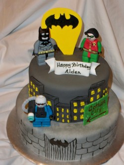 2 tier lego Batman cake