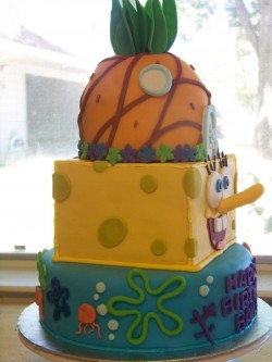 3 tier Spongebob cake