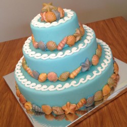 3 tier sea themed cake