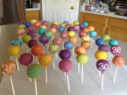 30th Birthday cake pops