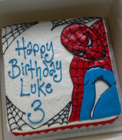 3rd Spiderman birthday cake