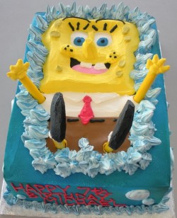 7th birthday square Spongebob cake