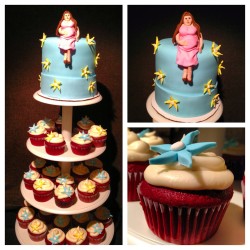 Baby shower cupcakes and cake