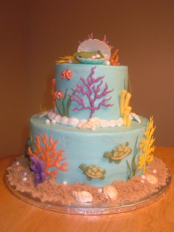 Baby shower sea themed cake