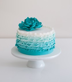 Beautiful blue engagement cake