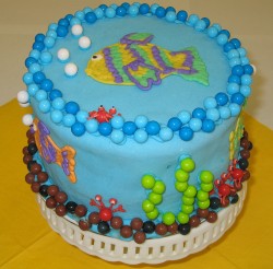 Birthday cake with fish
