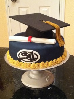 Black graduation cake