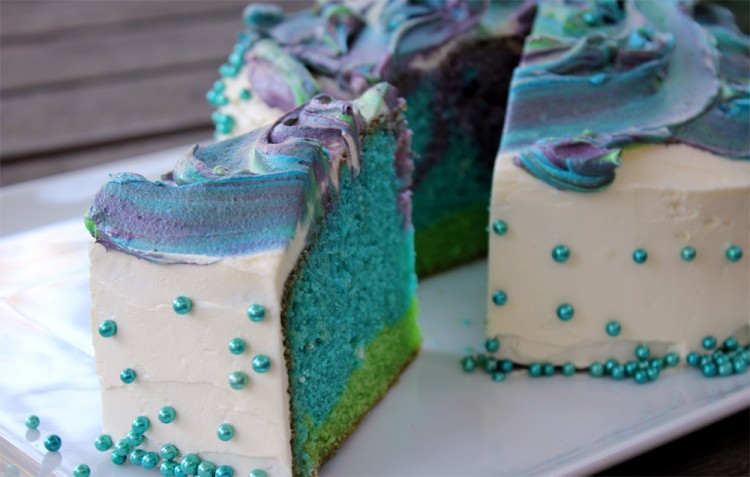 Blue marble cake