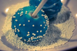 Blue christening cake pop