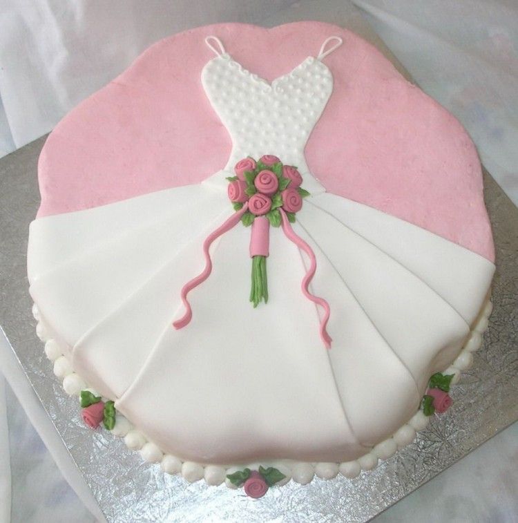 Bridal shower cake with dress