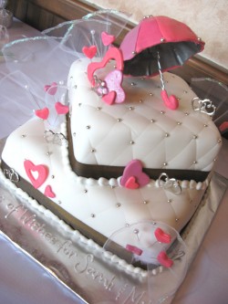 Bridal shower cake with umbrella
