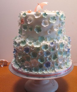 Bridal shower cake with small flowers