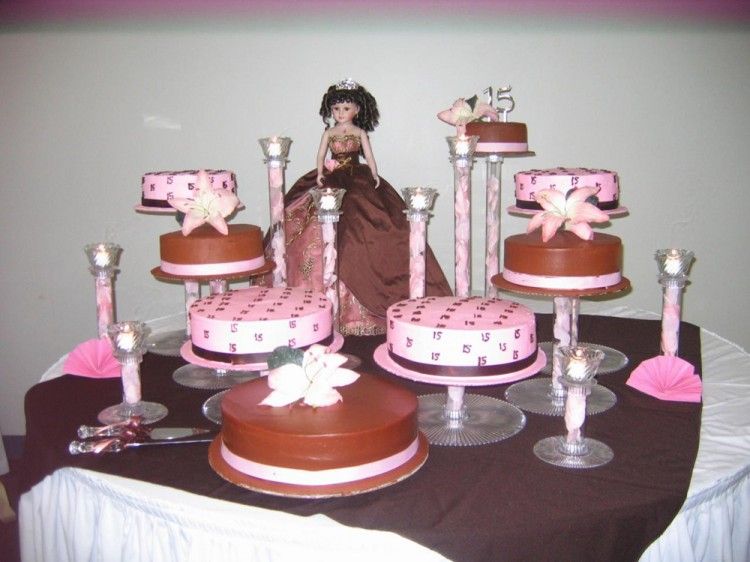 Brown quinceanera cake