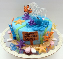 Cake with fish and octopus