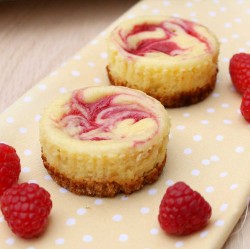 Cheesecake cupcakes with raspberries