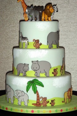 Cricut animals cake