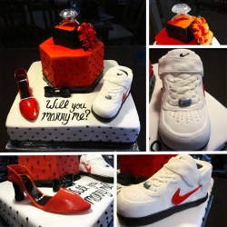 Engagement cake – shoes
