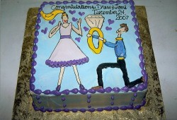 Engagement shower cake