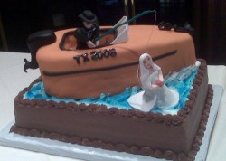 Groom boat cake