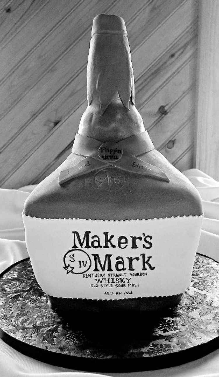 Groom’s cake – whiskey bottle