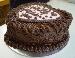 Heart chocolate birthday cake